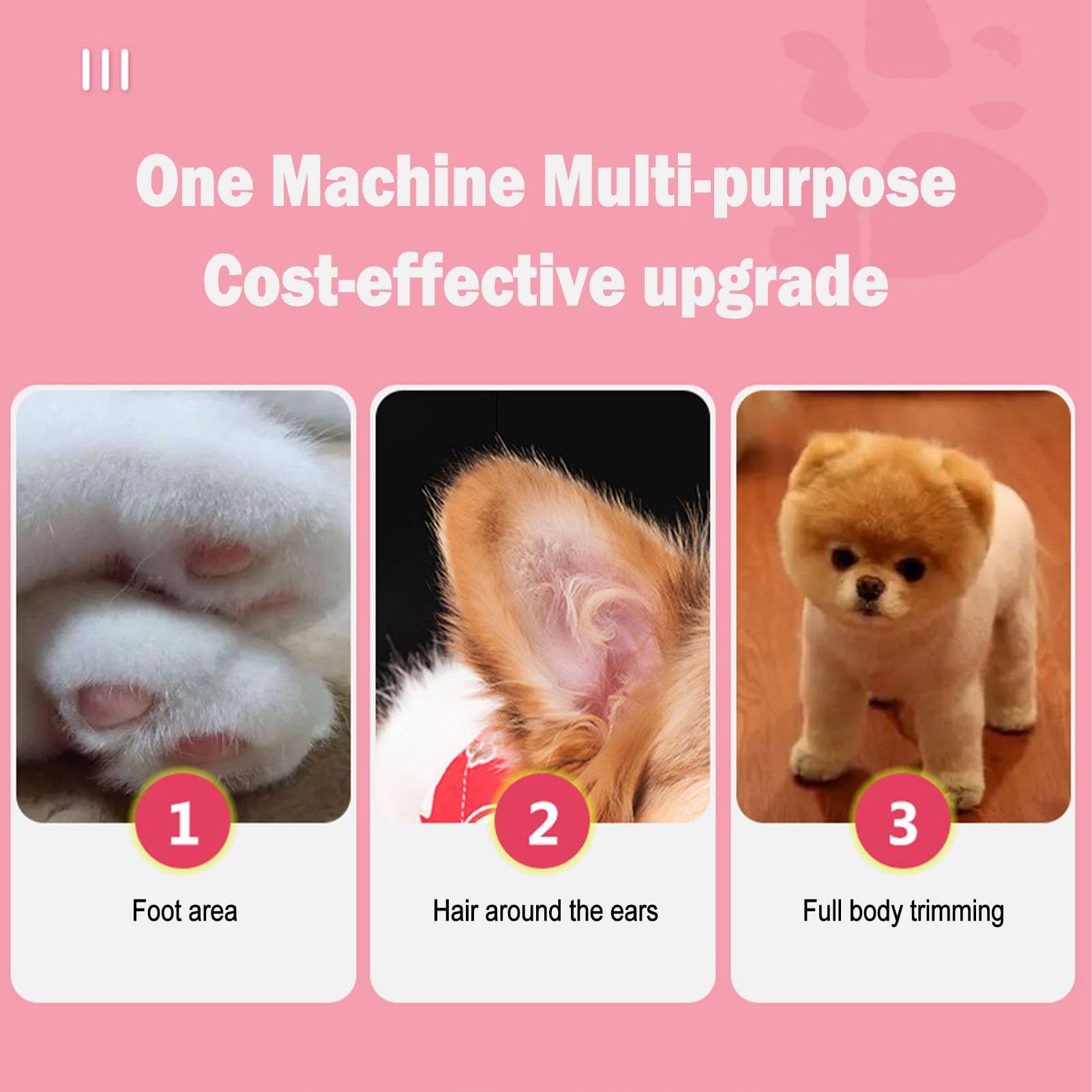 Professional Dog Car Grooming Clippers Cordless Low Noise LED Light Two Speed Adjustment Small Pet Hair Trimmer for Home Grooming Optional ABS Ceramic Stainless Steel Pet Electric Clipper For foots