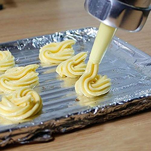 New Biscuit Maker with Assorted Accessories Set Biscuits Maker Press Machine Bakeware with 20 Cookies Molds 4 Nozzles for DIY Baking Biscuit Maker Cakes and Decoration