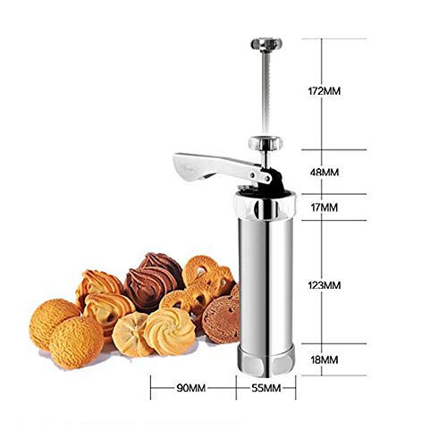 New Biscuit Maker with Assorted Accessories Set Biscuits Maker Press Machine Bakeware with 20 Cookies Molds 4 Nozzles for DIY Baking Biscuit Maker Cakes and Decoration