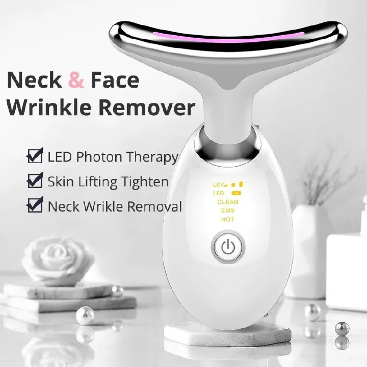 Face Neck Tool for Skin Care Electric Neck Face Lifting Device for Wrinkle Removal Red Light Therapy for Face Neck Lifting And Firming Facial Massager Anti-Wrinkle 3/7 Color Light Skin Care Tool