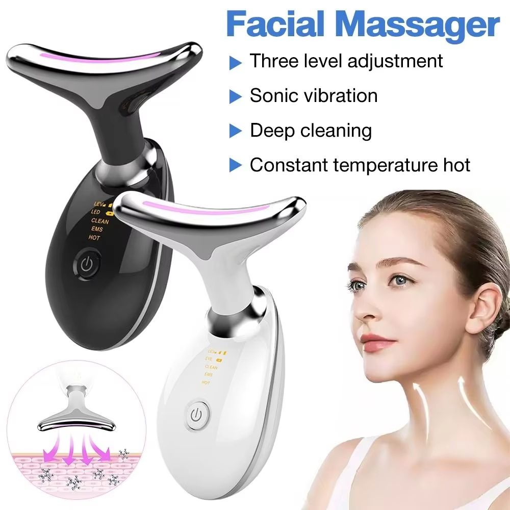 Face Neck Tool for Skin Care Electric Neck Face Lifting Device for Wrinkle Removal Red Light Therapy for Face Neck Lifting And Firming Facial Massager Anti-Wrinkle 3/7 Color Light Skin Care Tool