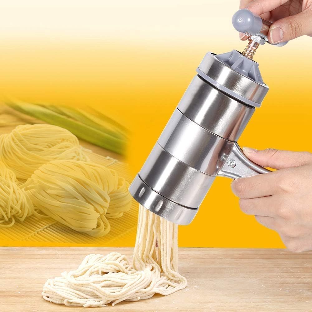 Stainless Steel Noodle Maker,Manual Pasta Machine Stainless Steel Pasta Maker Pasta Press Noodle Machine, kitchen Aid Asseccories Pasta Tools Stainless Steel Household Small Manual Noodle Pressing