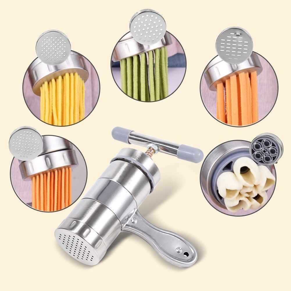Stainless Steel Noodle Maker,Manual Pasta Machine Stainless Steel Pasta Maker Pasta Press Noodle Machine, kitchen Aid Asseccories Pasta Tools Stainless Steel Household Small Manual Noodle Pressing