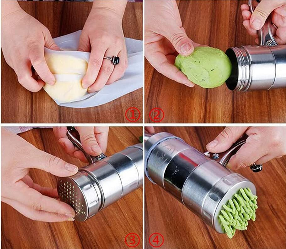 Stainless Steel Noodle Maker,Manual Pasta Machine Stainless Steel Pasta Maker Pasta Press Noodle Machine, kitchen Aid Asseccories Pasta Tools Stainless Steel Household Small Manual Noodle Pressing