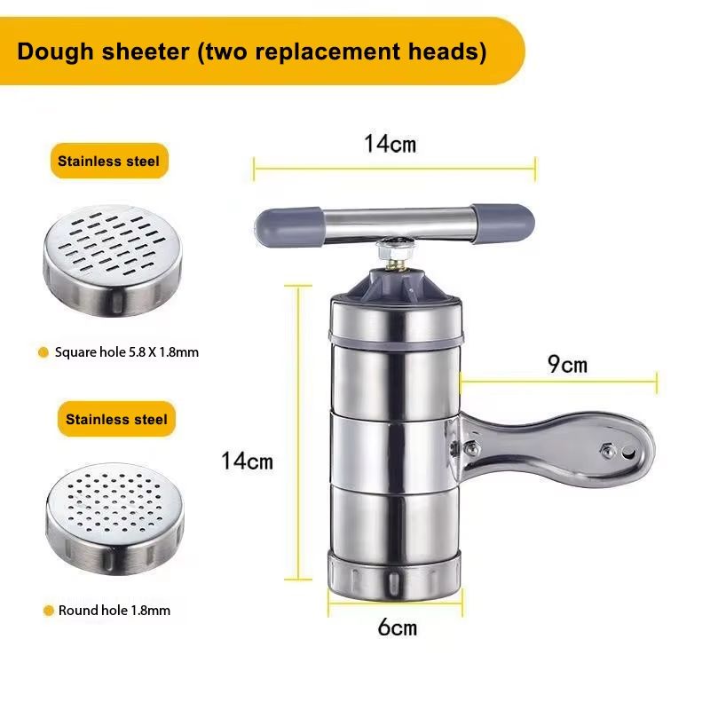 Stainless Steel Noodle Maker,Manual Pasta Machine Stainless Steel Pasta Maker Pasta Press Noodle Machine, kitchen Aid Asseccories Pasta Tools Stainless Steel Household Small Manual Noodle Pressing