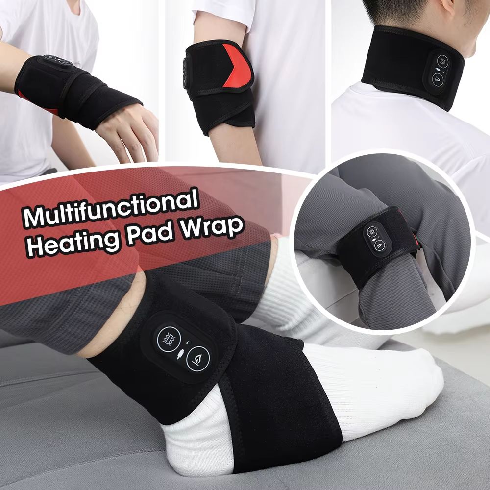 Multifunctional Heating Wrist Protector Massager Heat Health Care Device Cordless Heating Wrist Band Hot Compress Vibration Massage Belt for Hand/Ankle/Knee/Foot Joint Care Hot Therapy Best Gift
