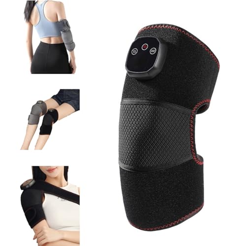 Cordless Heated Knee Massager, MultiFunctional  Rechargeable Heated Knee Brace for Pain Relief Arthritis 3-in-1 Massager for Knee Shoulder Elbow, for Home or Office Use，Gifts for Men Women Seniors