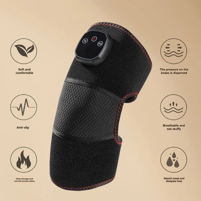 Cordless Heated Knee Massager, MultiFunctional  Rechargeable Heated Knee Brace for Pain Relief Arthritis 3-in-1 Massager for Knee Shoulder Elbow, for Home or Office Use，Gifts for Men Women Seniors