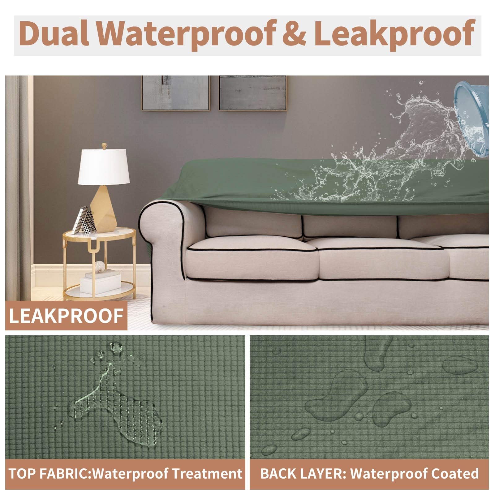 Premium Easy-Going Waterproof Sofa Slipcover, Stretch Sofa Cover Slipcover, Dual Waterproof Sofa Cover, Stretch Jacquard Sofa Slipcover, Leakproof Furniture Protector for Kids, Pets, Dog and Cat