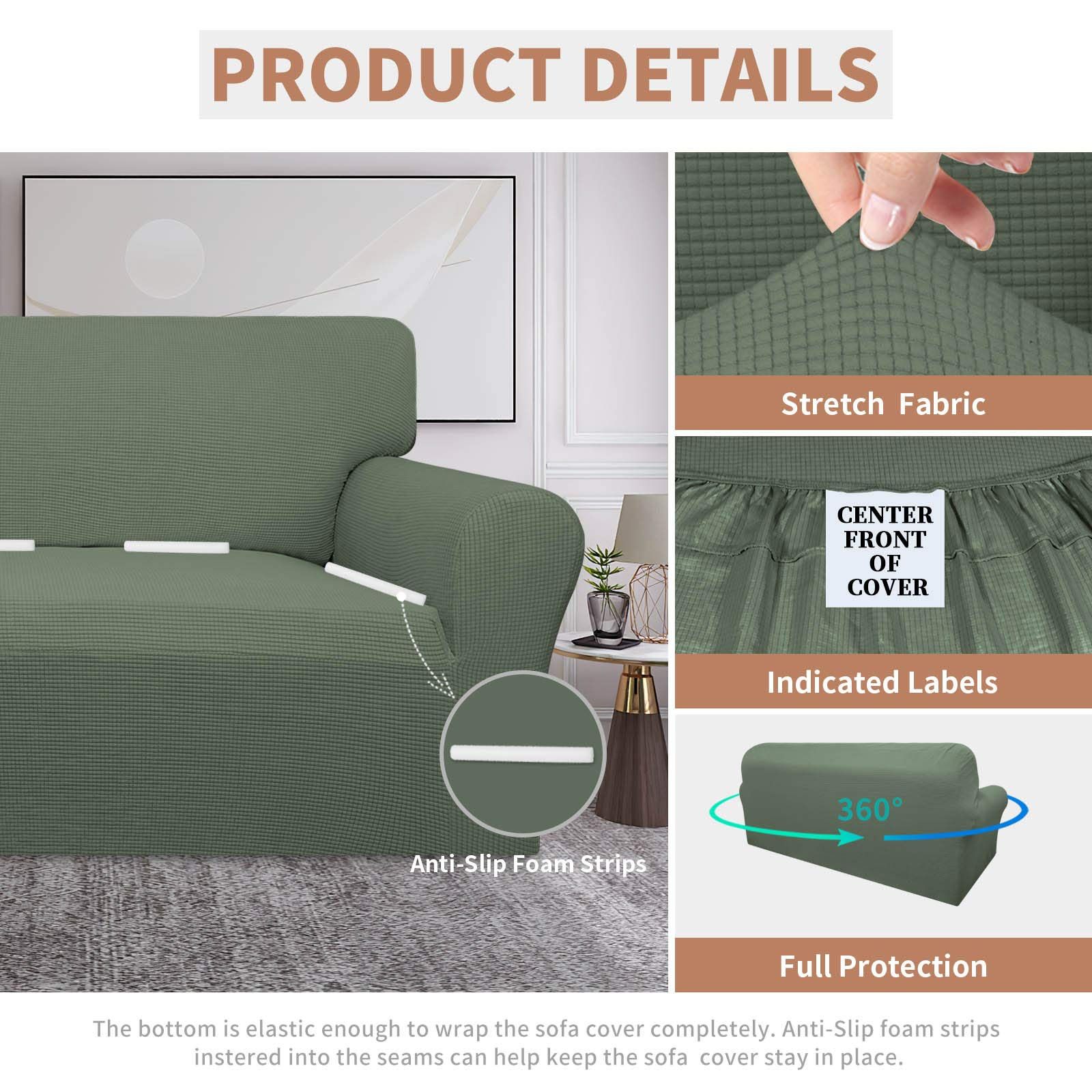 Premium Easy-Going Waterproof Sofa Slipcover, Stretch Sofa Cover Slipcover, Dual Waterproof Sofa Cover, Stretch Jacquard Sofa Slipcover, Leakproof Furniture Protector for Kids, Pets, Dog and Cat