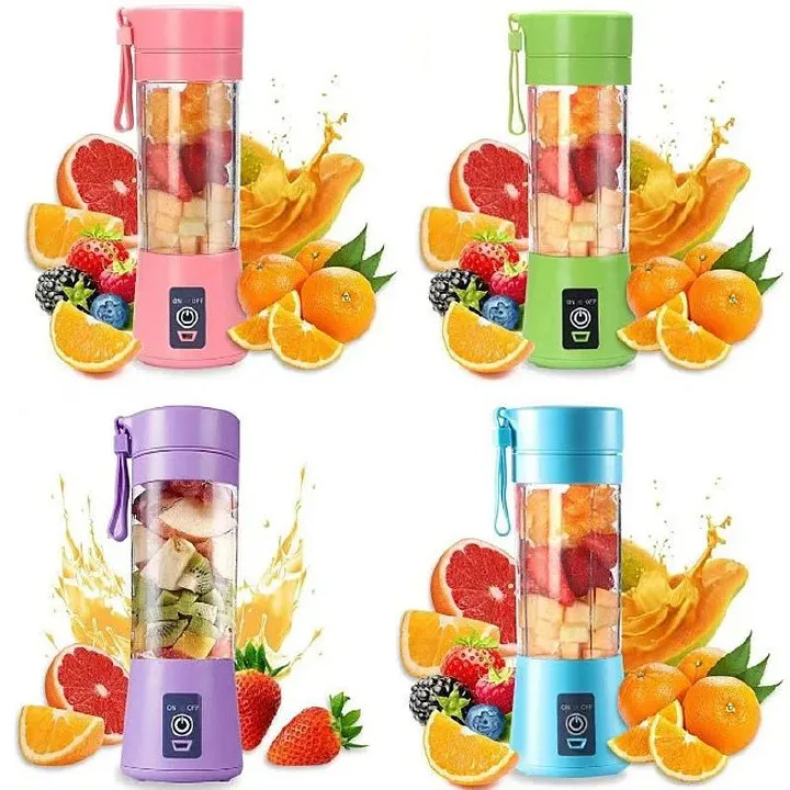 Electric Portable Blender Personal Juicer Cup, 380ml Handheld Fruit Mixer Machine USB Rechargeable with 6 Power Blades Travel Blender for Smoothies and Shakes Freshly Squeezed for Picnic/Sports/Office