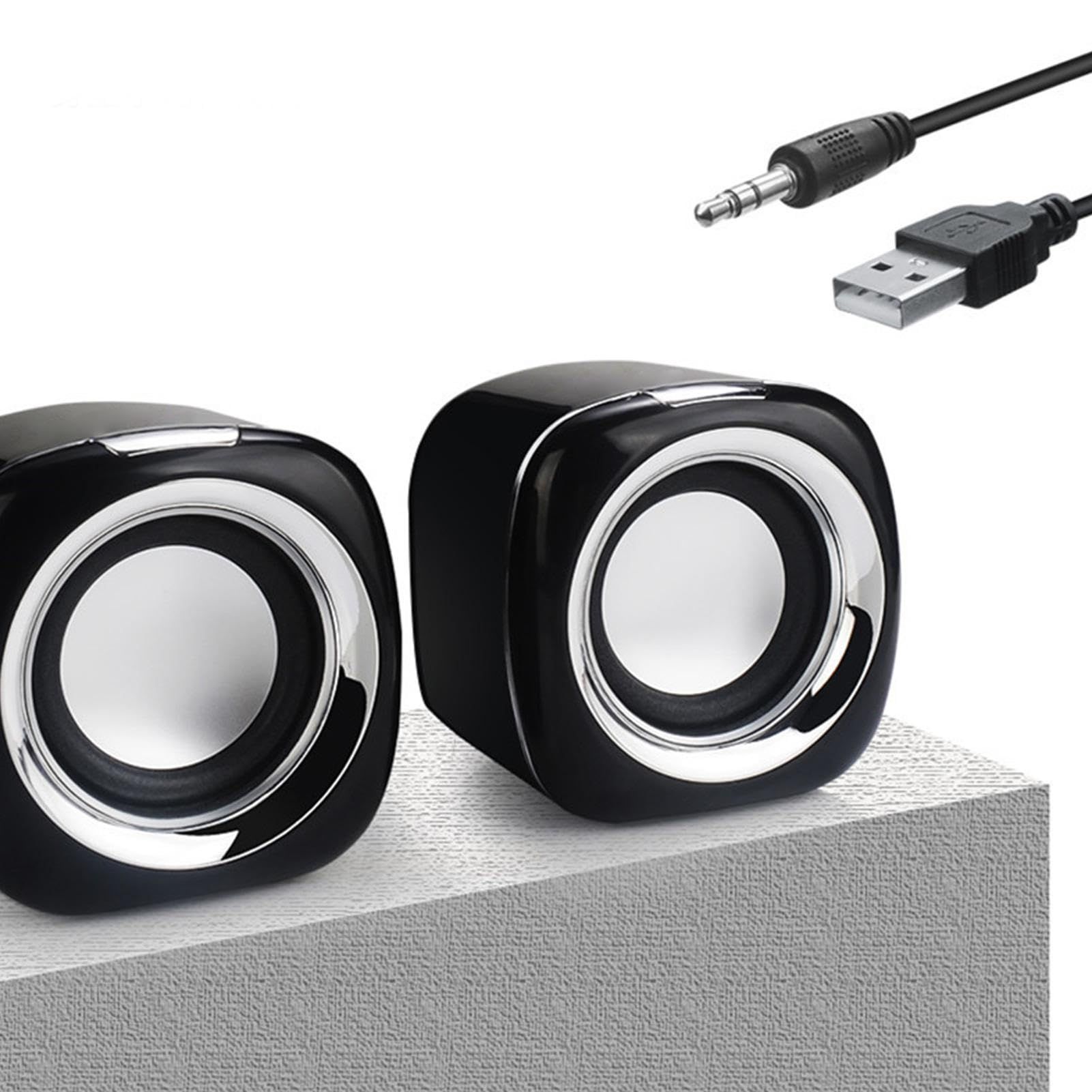 Renew Laptop Audio Speakers, Stereo Speaker System with USB Power Supply, Portable USB Speaker for Desktop, Anti-Interference Portable Speaker for Smartphones, Portable Speaker for Smartphones