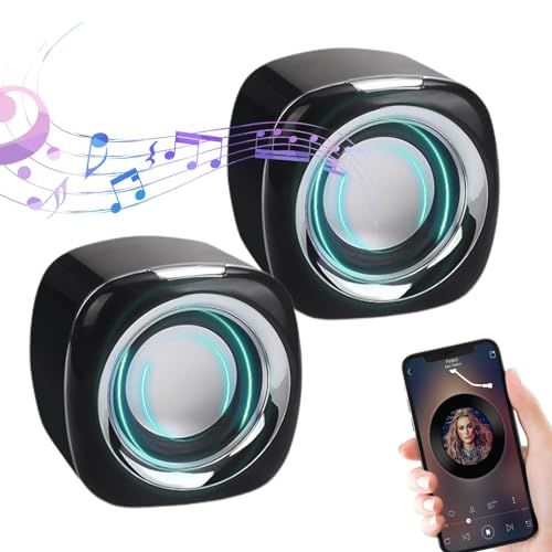 Renew Laptop Audio Speakers, Stereo Speaker System with USB Power Supply, Portable USB Speaker for Desktop, Anti-Interference Portable Speaker for Smartphones, Portable Speaker for Smartphones