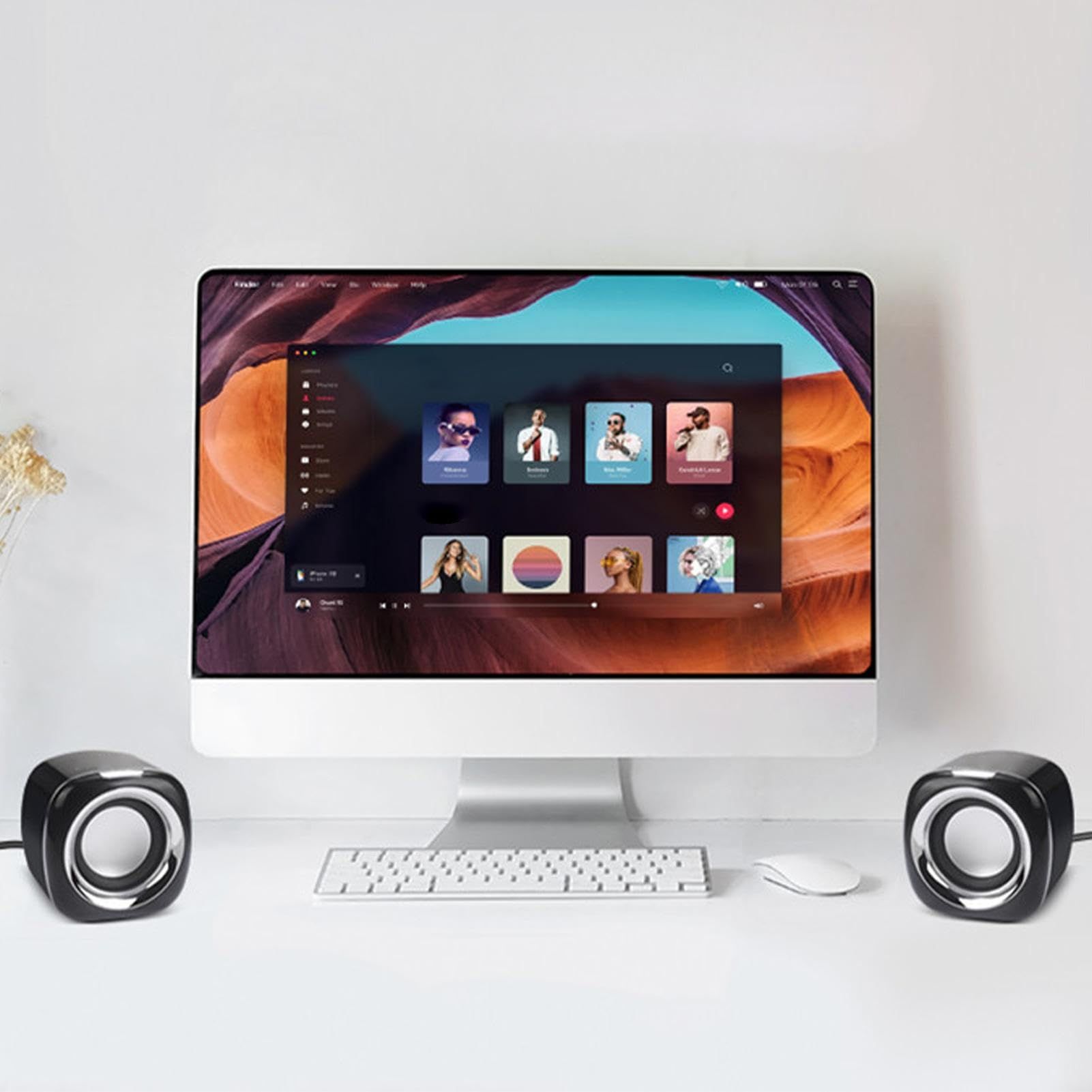 Renew Laptop Audio Speakers, Stereo Speaker System with USB Power Supply, Portable USB Speaker for Desktop, Anti-Interference Portable Speaker for Smartphones, Portable Speaker for Smartphones