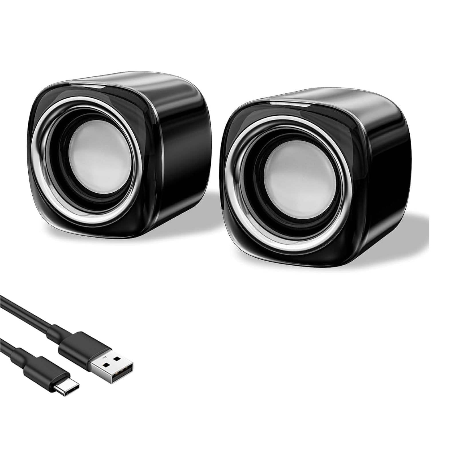 Renew Laptop Audio Speakers, Stereo Speaker System with USB Power Supply, Portable USB Speaker for Desktop, Anti-Interference Portable Speaker for Smartphones, Portable Speaker for Smartphones