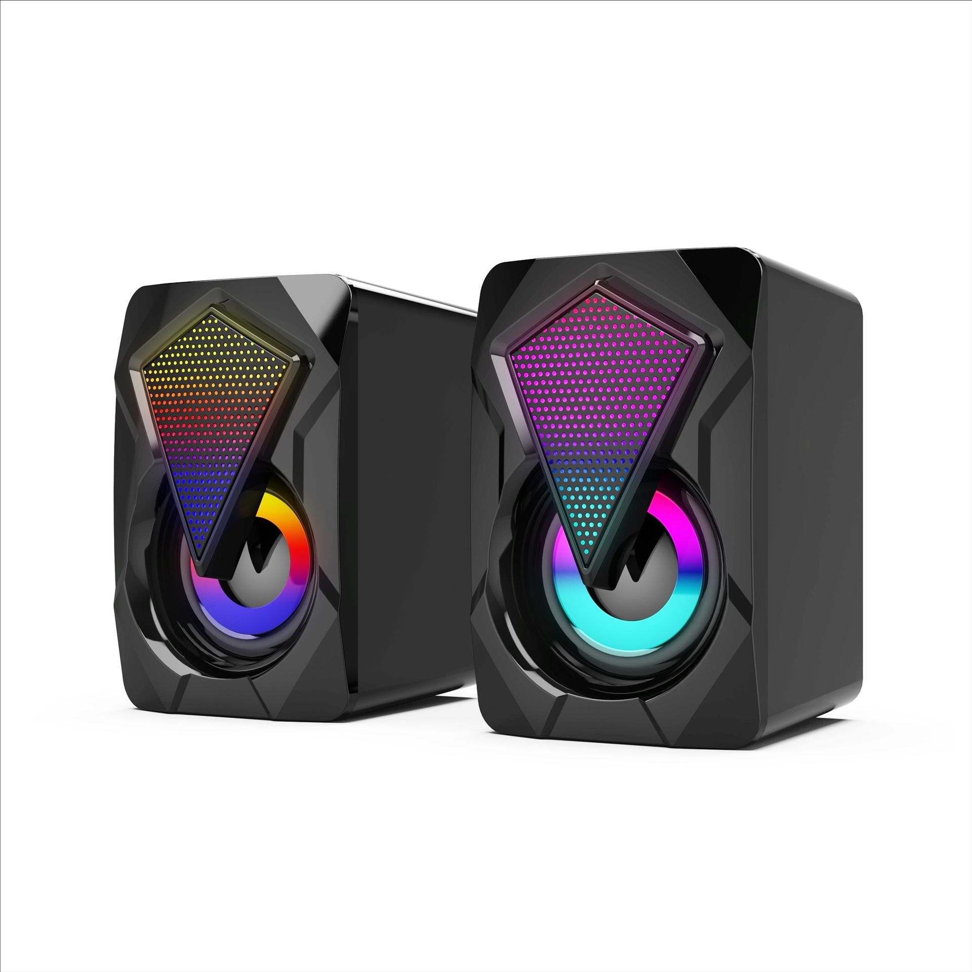 Stereo 2.0 Speaker PC, Boxes with USB Power, RGB LED Light, 6 Watt, 3.5 mm AUX Jack, Gaming Speaker for Laptop, Computer, Monitor, Tablets, Music Player, PS5 New X2 Computer Speaker