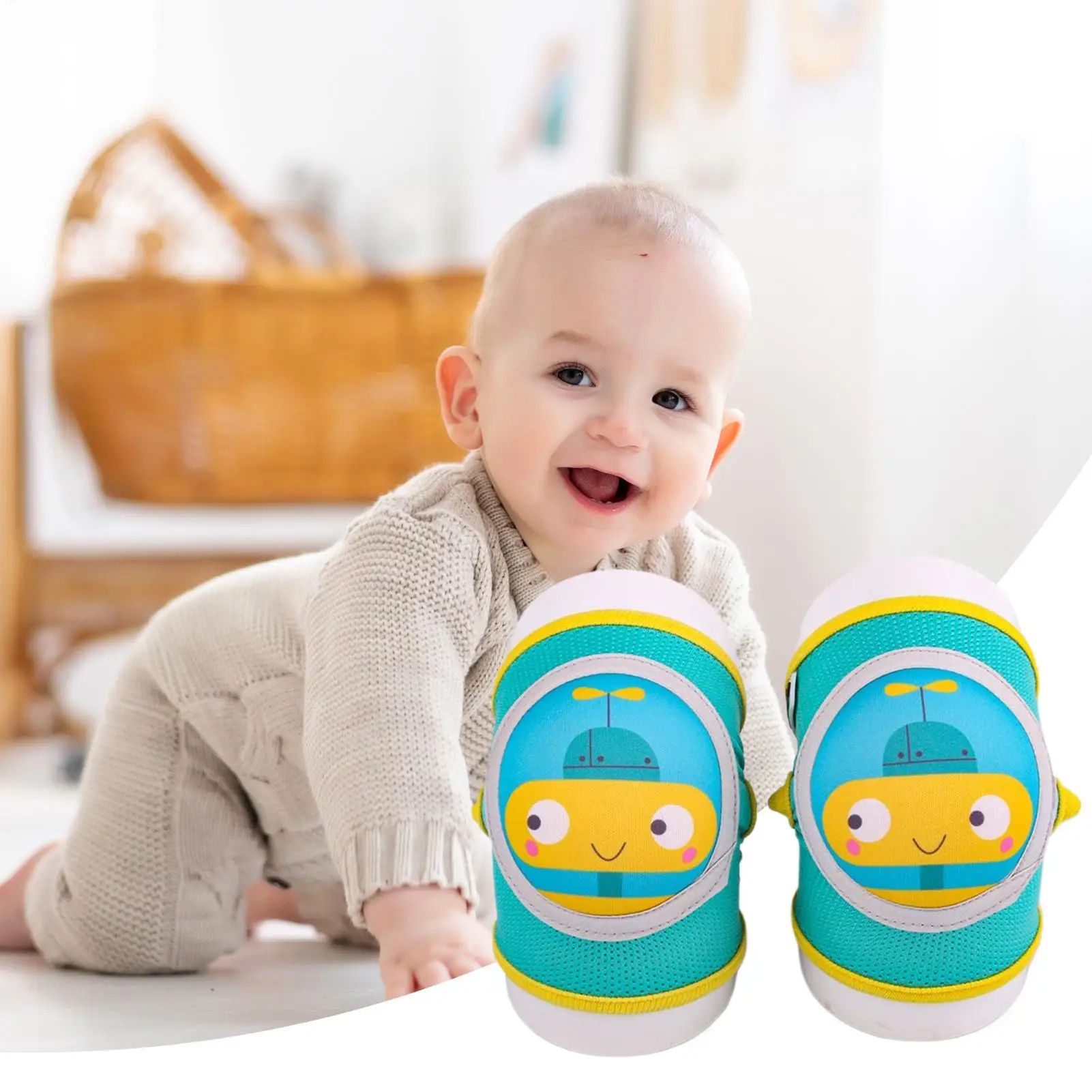 Baby Toddler Anti-slip Knee Pads for Crawling Baby Boys Girls Adjustable Crawling Knee Pads Elastic Leg Warmers Safety Knee Protectors Mesh Breathable Baby Kneepads Knee Protective Cover