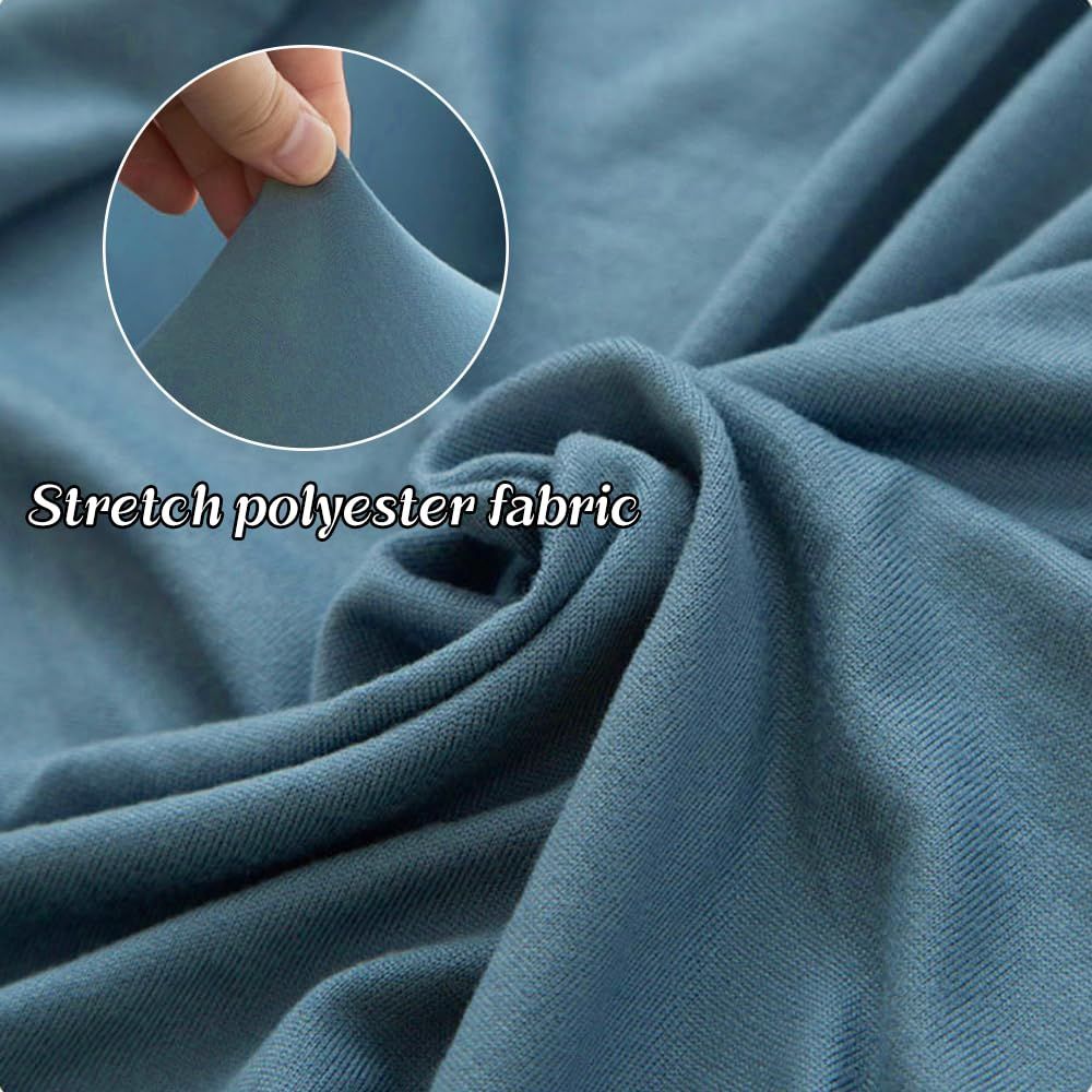 Anti-slip and Dust-proof Fabric Sofa Cover, Nordic-style Elastic Sofa Cover Fabric All-season All-purpose Sand Hair Towel Elastic Solid Color 1-5 Seater Sofa Cover, Extendable Dustproof Washable Cover