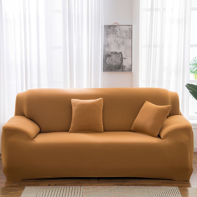 Anti-slip and Dust-proof Fabric Sofa Cover, Nordic-style Elastic Sofa Cover Fabric All-season All-purpose Sand Hair Towel Elastic Solid Color 1-5 Seater Sofa Cover, Extendable Dustproof Washable Cover