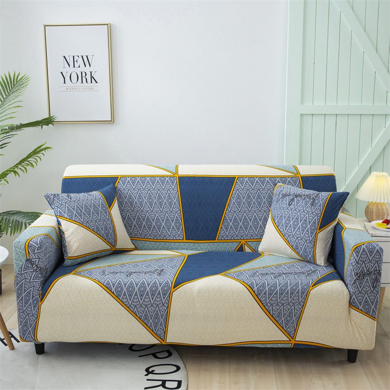 Household Elastic Printed Sofa Cover, Nordic-style Elastic Sofa Cover Fabric All-season All-purpose Sand Hair Towel Elastic Stretch 1-5 Seater Sofa Cover, Extendable Dustproof Washable
