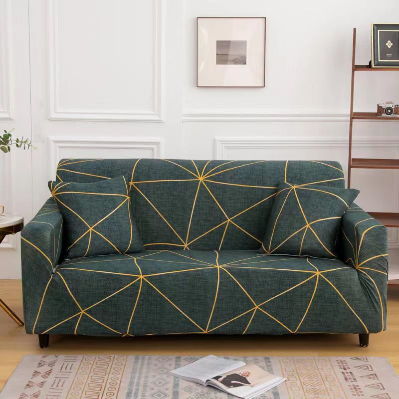 Household Elastic Printed Sofa Cover, Nordic-style Elastic Sofa Cover Fabric All-season All-purpose Sand Hair Towel Elastic Stretch 1-5 Seater Sofa Cover, Extendable Dustproof Washable