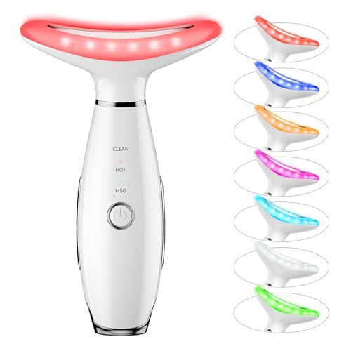 Neck Face Massager Portable Face Sculpting Tool 3 Modes Facial Massager Neck Face Beauty Device Microcurrent Face Lifting Machine Vibration LED Facial Massager Double Chin Remover Skin Care Tools