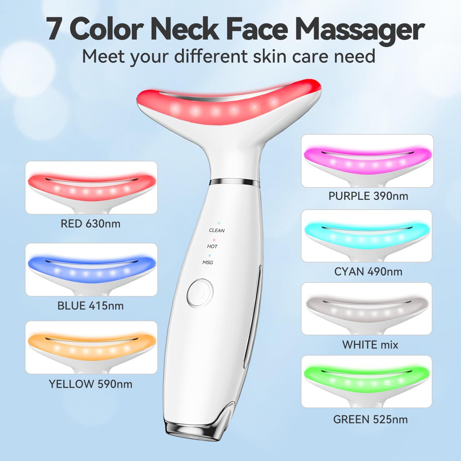 Neck Face Massager Portable Face Sculpting Tool 3 Modes Facial Massager Neck Face Beauty Device Microcurrent Face Lifting Machine Vibration LED Facial Massager Double Chin Remover Skin Care Tools