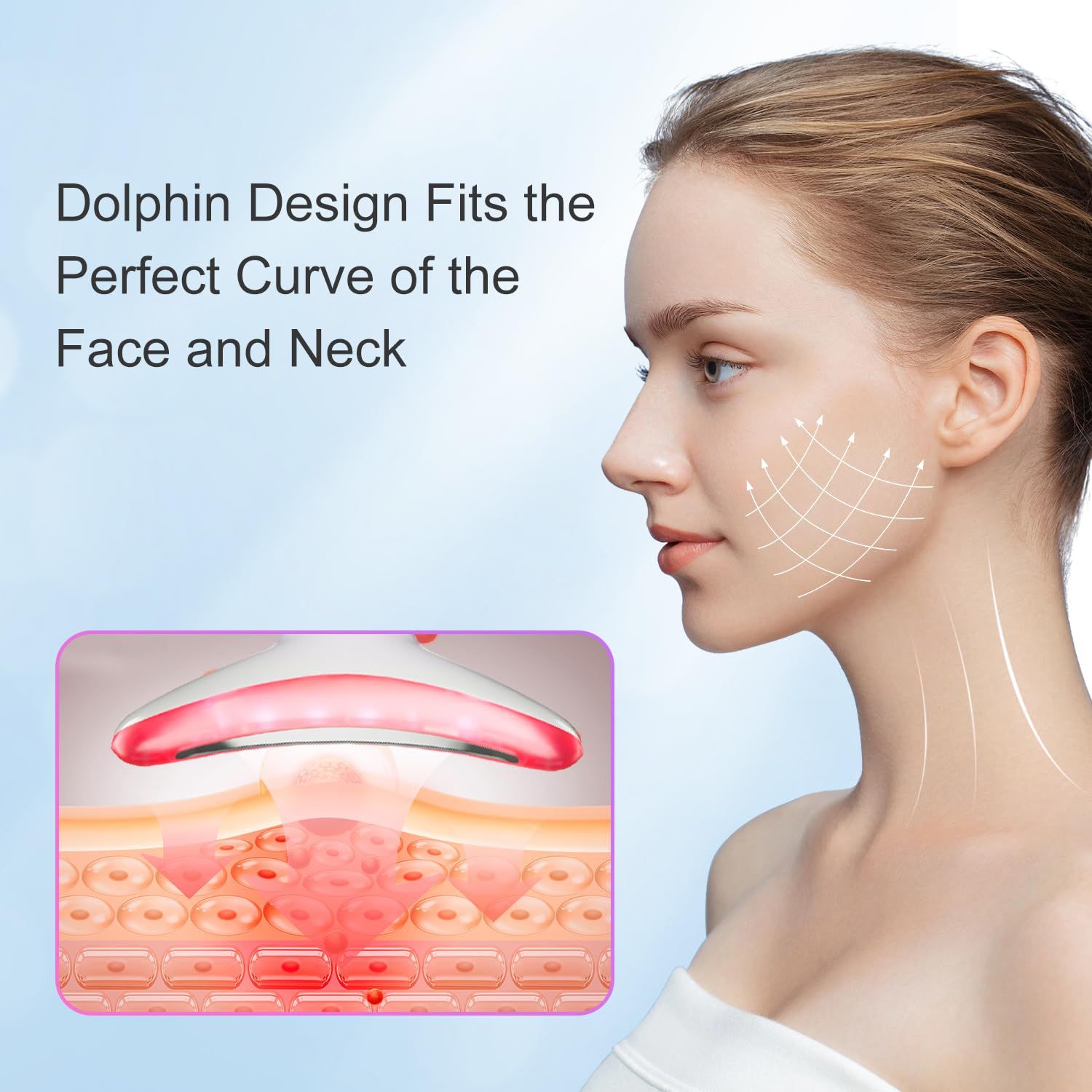Neck Face Massager Portable Face Sculpting Tool 3 Modes Facial Massager Neck Face Beauty Device Microcurrent Face Lifting Machine Vibration LED Facial Massager Double Chin Remover Skin Care Tools