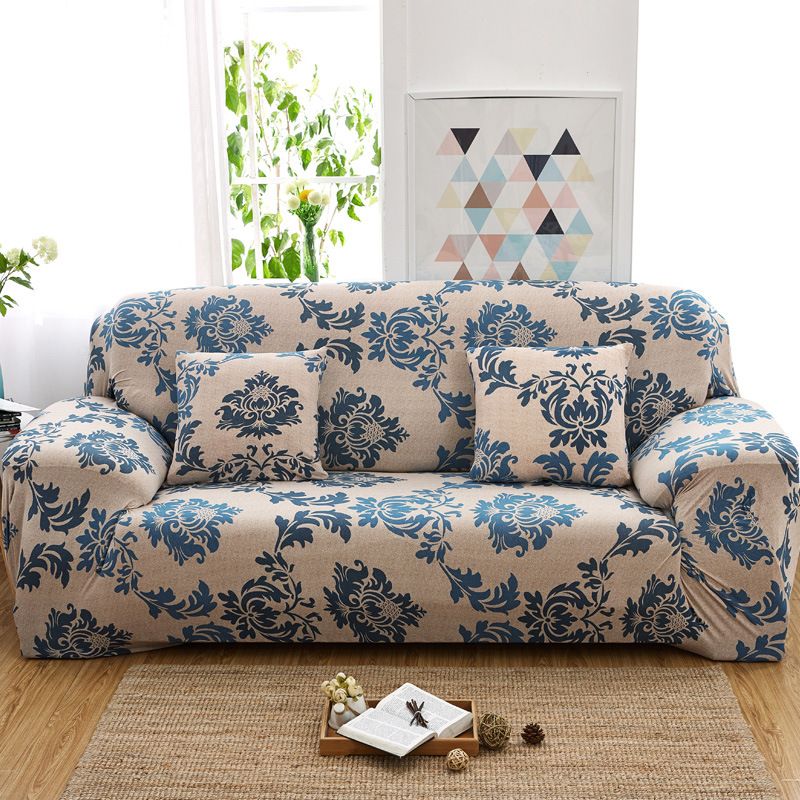 Household Elastic Printed Sofa Cover, Fabric All-season All-purpose Sand Hair Towel Elastic 1-5 Seater Stretch Sofa Cover Nordic-style Elastic Sofa Cover, Extendable Dustproof Washable Sofa Slipcovers