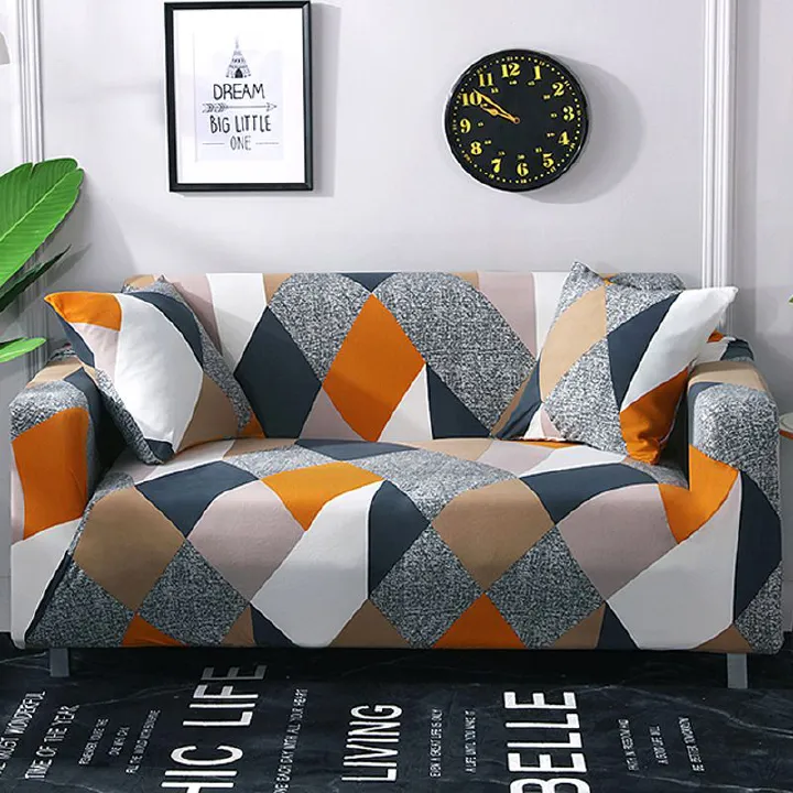 Printed Sofa Cover, Stretch Couch Cover Fabric  All-purpose Sand Hair Towel Elastic 1-5 Seater Stretch Sofa Cover Nordic-style Elastic Sofa Cover, Extendable Dustproof Washable Sofa Slipcovers