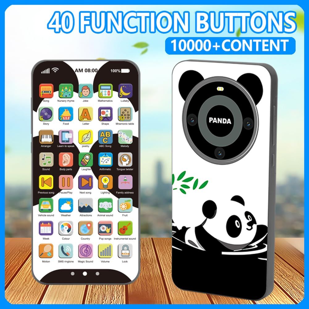 Rechargeable Baby Phone Toys for 1 Year Old Boys Girls Gifts, Musical Baby Sounds Toys for Babies 12-18 Months, Interactive Cell Phone Toy with 10,000+ Educational Content In English Version Best Gift