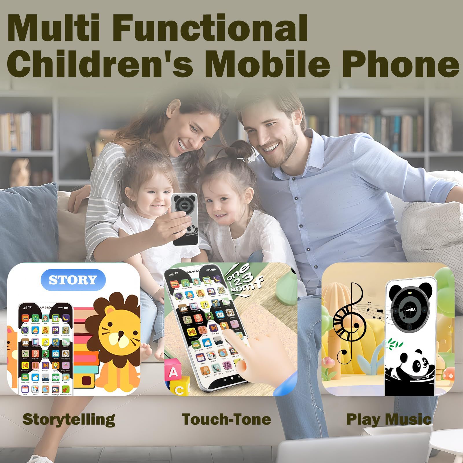 Rechargeable Baby Phone Toys for 1 Year Old Boys Girls Gifts, Musical Baby Sounds Toys for Babies 12-18 Months, Interactive Cell Phone Toy with 10,000+ Educational Content In English Version Best Gift