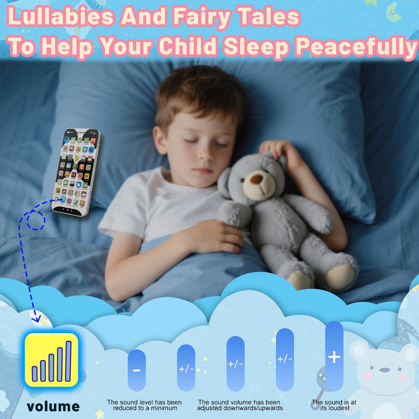 Rechargeable Baby Phone Toys for 1 Year Old Boys Girls Gifts, Musical Baby Sounds Toys for Babies 12-18 Months, Interactive Cell Phone Toy with 10,000+ Educational Content In English Version Best Gift