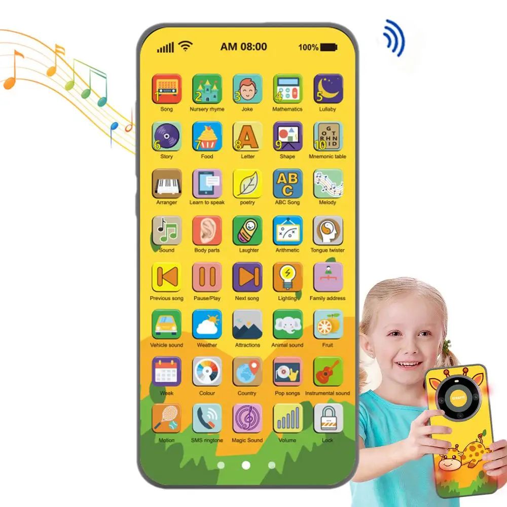 Rechargeable Baby Phone Toys for 1 Year Old Boys Girls Gifts, Musical Baby Sounds Toys for Babies 12-18 Months, Interactive Cell Phone Toy with 10,000+ Educational Content In English Version Best Gift