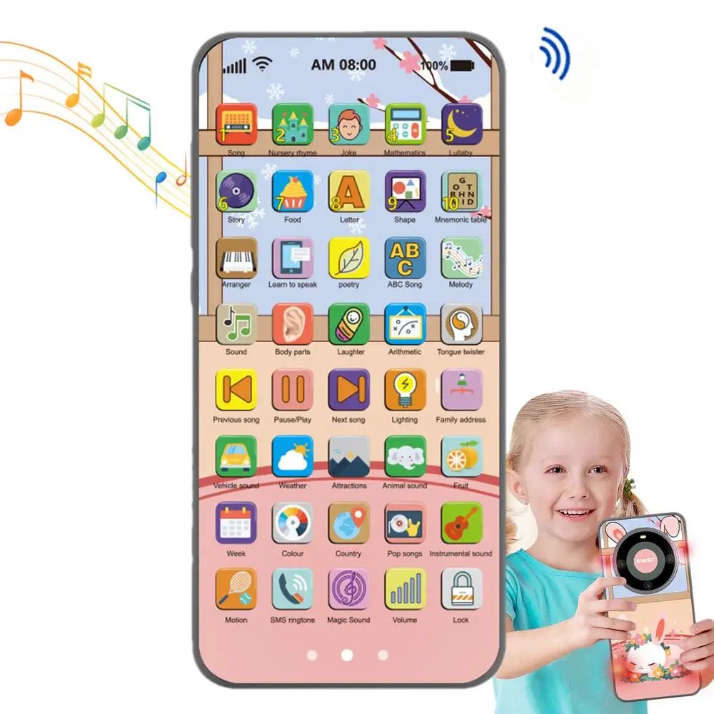 Rechargeable Baby Phone Toys for 1 Year Old Boys Girls Gifts, Musical Baby Sounds Toys for Babies 12-18 Months, Interactive Cell Phone Toy with 10,000+ Educational Content In English Version Best Gift