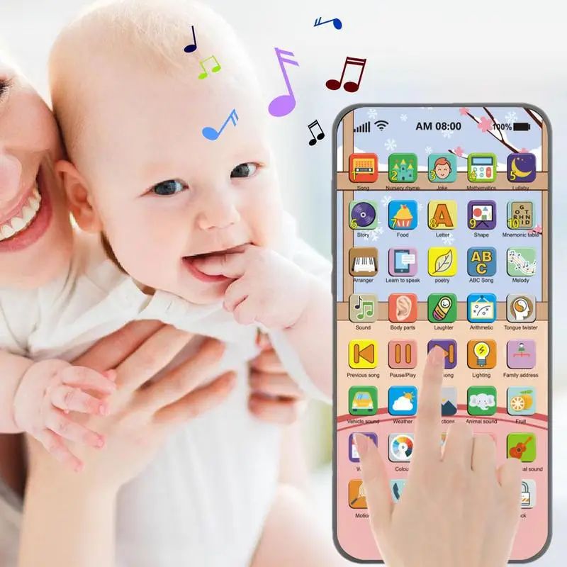 Rechargeable Baby Phone Toys for 1 Year Old Boys Girls Gifts, Musical Baby Sounds Toys for Babies 12-18 Months, Interactive Cell Phone Toy with 10,000+ Educational Content In English Version Best Gift