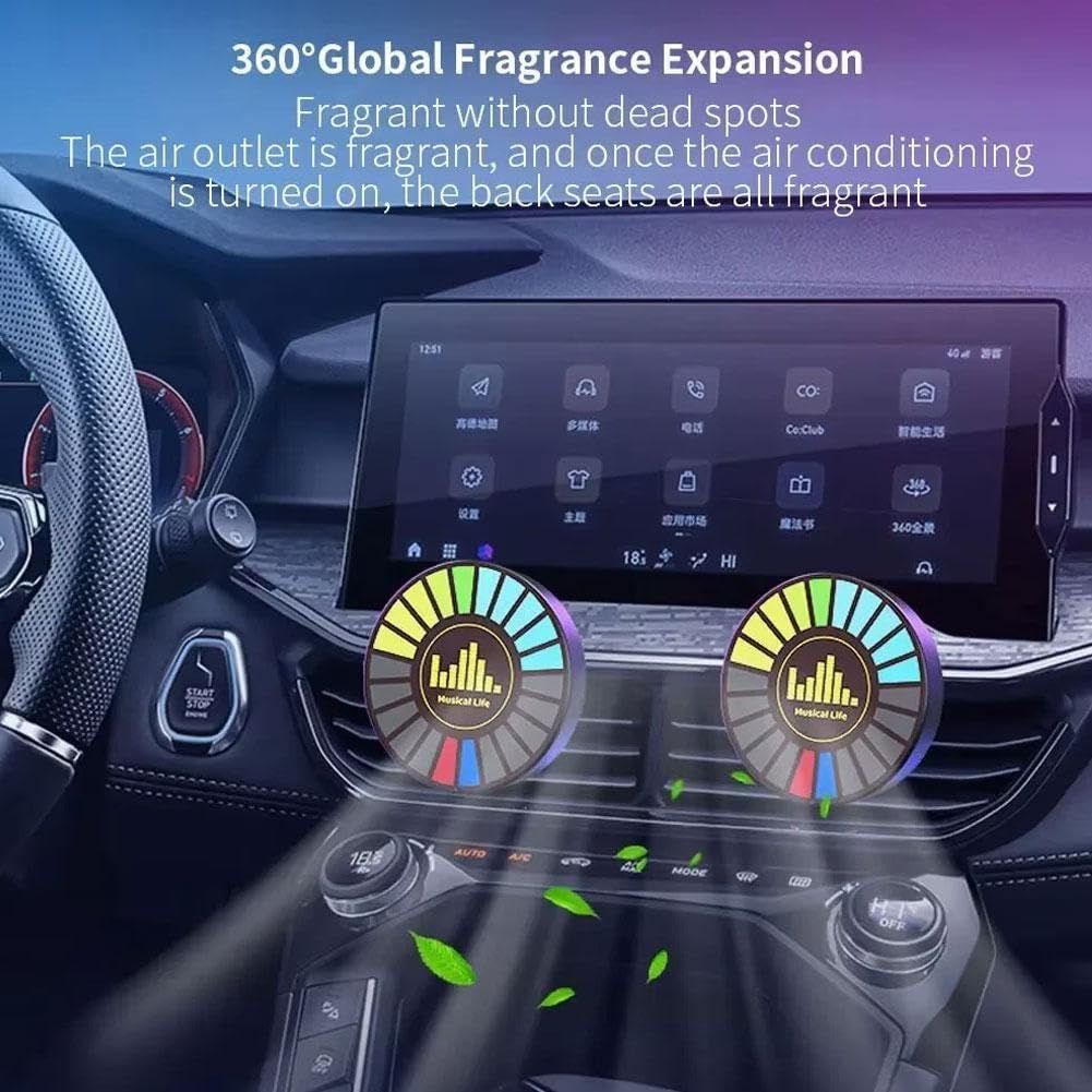 RGB Sound Control Fragrance Light LED Music Rhythm Ambient Lights Clip-on Air Vent Freshener Pickup Lamp Universal Interior Accessories for Car Home Party