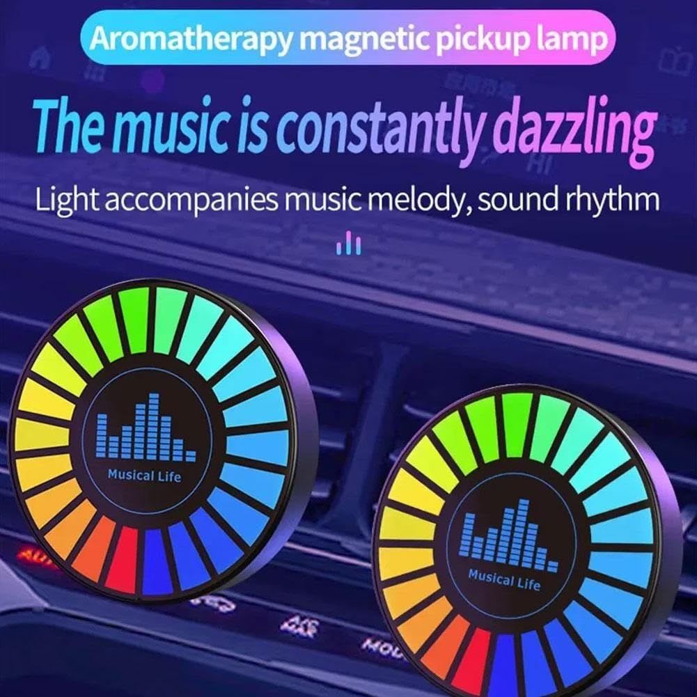 RGB Sound Control Fragrance Light LED Music Rhythm Ambient Lights Clip-on Air Vent Freshener Pickup Lamp Universal Interior Accessories for Car Home Party