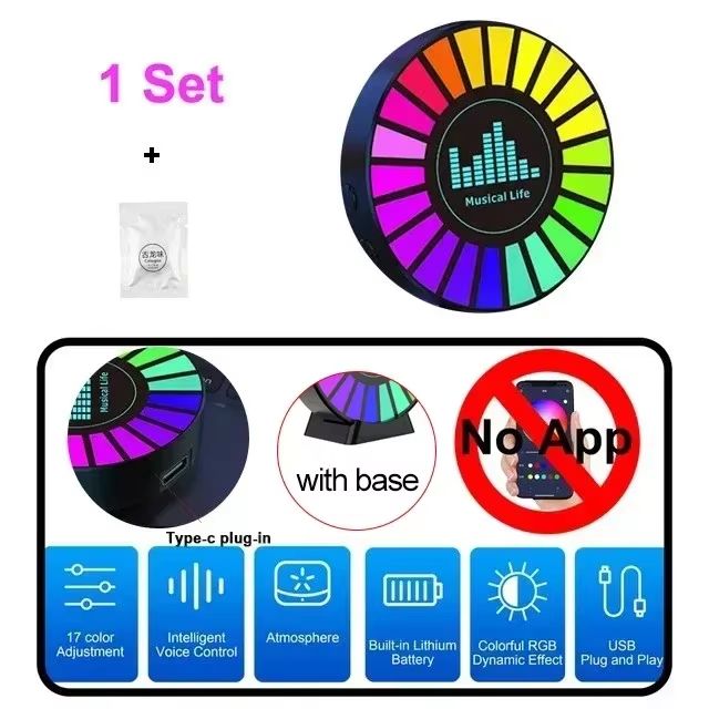 RGB Sound Control Fragrance Light LED Music Rhythm Ambient Lights Clip-on Air Vent Freshener Pickup Lamp Universal Interior Accessories for Car Home Party