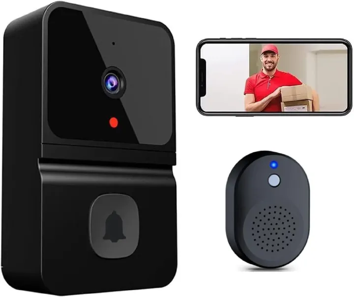 New Wireless Smart Video Door Wireless WiFi Video Doorbell with Camera Smart Security Video Doorbell Camera with Cloud Storage, Two-Way Audio Home Intercom, Battery Powered, Live View, HD Night Vision
