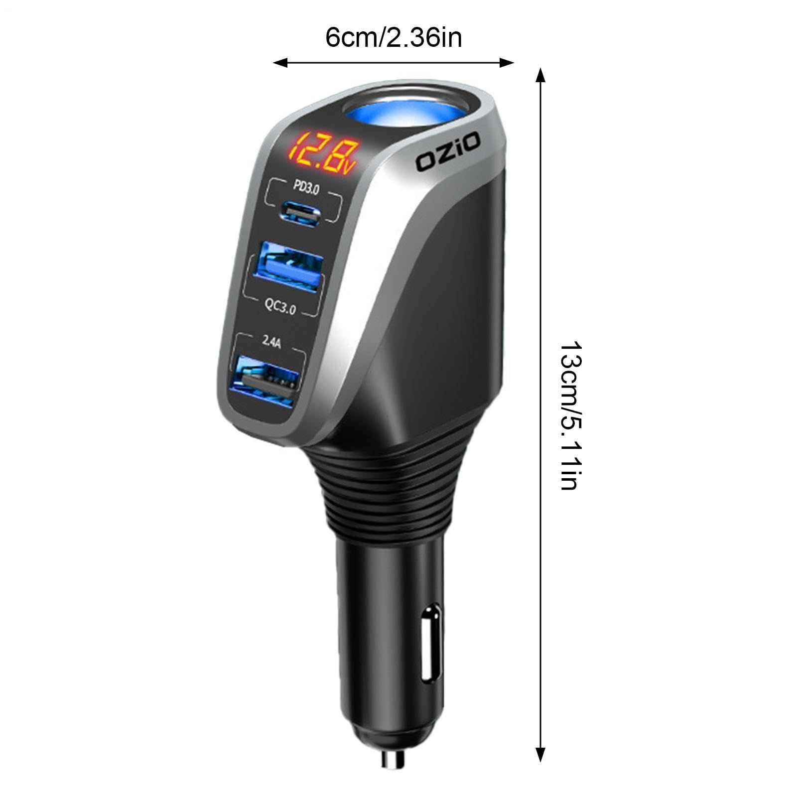 188W Car Charger QC3.0 PD20W High-Speed Charging 3-Port USB Adapter Compatible with iPhone/Samsung 12V/24V Lighter Socket High-Speed Charging New 2026 Model with Reliable Electronic Components