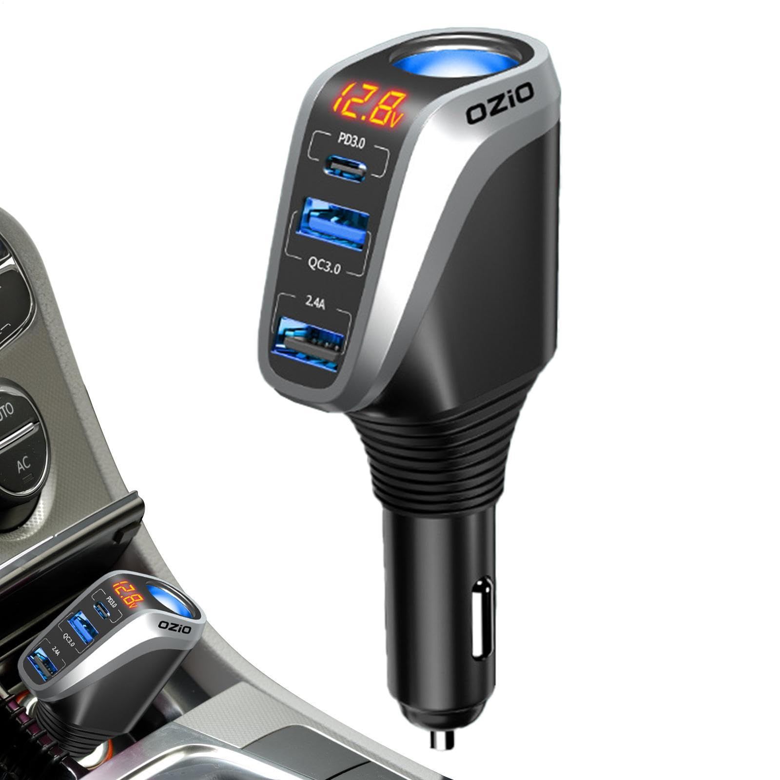 188W Car Charger QC3.0 PD20W High-Speed Charging 3-Port USB Adapter Compatible with iPhone/Samsung 12V/24V Lighter Socket High-Speed Charging New 2026 Model with Reliable Electronic Components