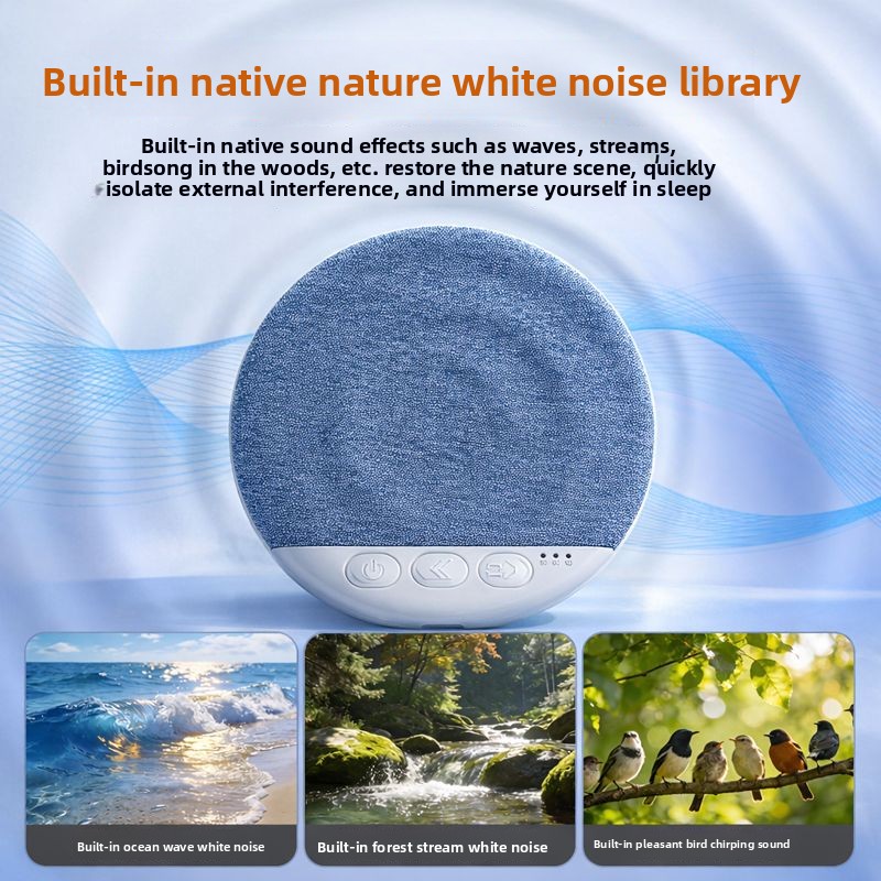 New Ultra Thin Mini Sleeping Bluetooth Speaker White Noise HiFi Stereo Sound Wireless MP3 Music Player Timed Shutdown Audio Player  Portable Wireless Sleep Headphones for Home, Bedroom, Perfect Gift