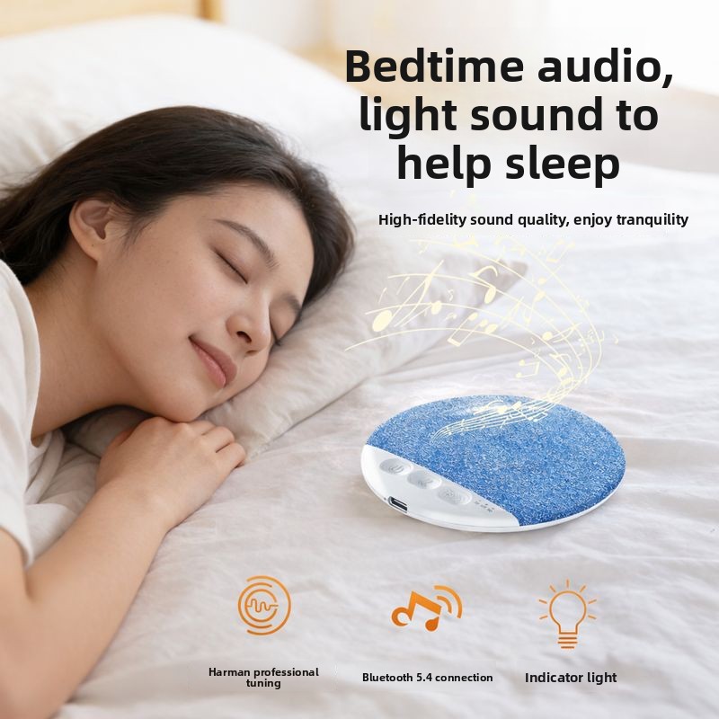 New Ultra Thin Mini Sleeping Bluetooth Speaker White Noise HiFi Stereo Sound Wireless MP3 Music Player Timed Shutdown Audio Player  Portable Wireless Sleep Headphones for Home, Bedroom, Perfect Gift