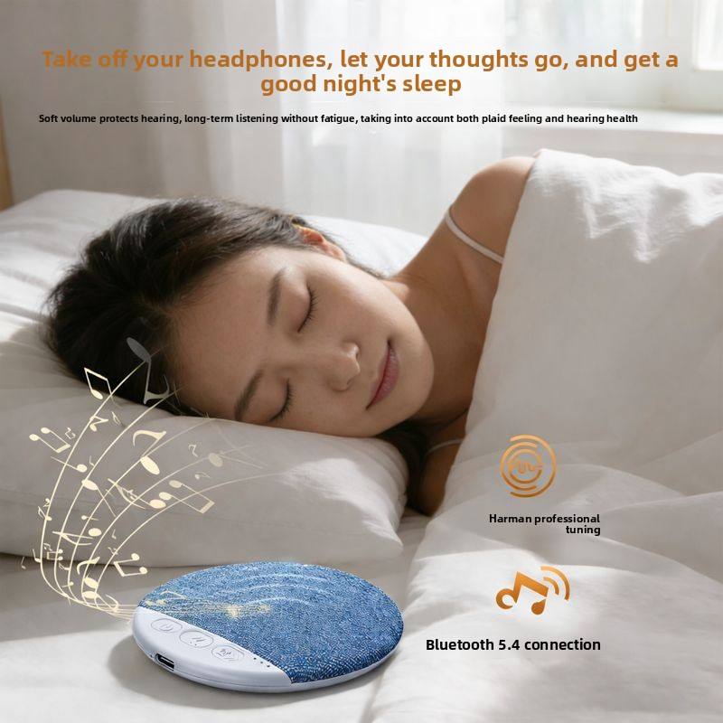 New Ultra Thin Mini Sleeping Bluetooth Speaker White Noise HiFi Stereo Sound Wireless MP3 Music Player Timed Shutdown Audio Player  Portable Wireless Sleep Headphones for Home, Bedroom, Perfect Gift