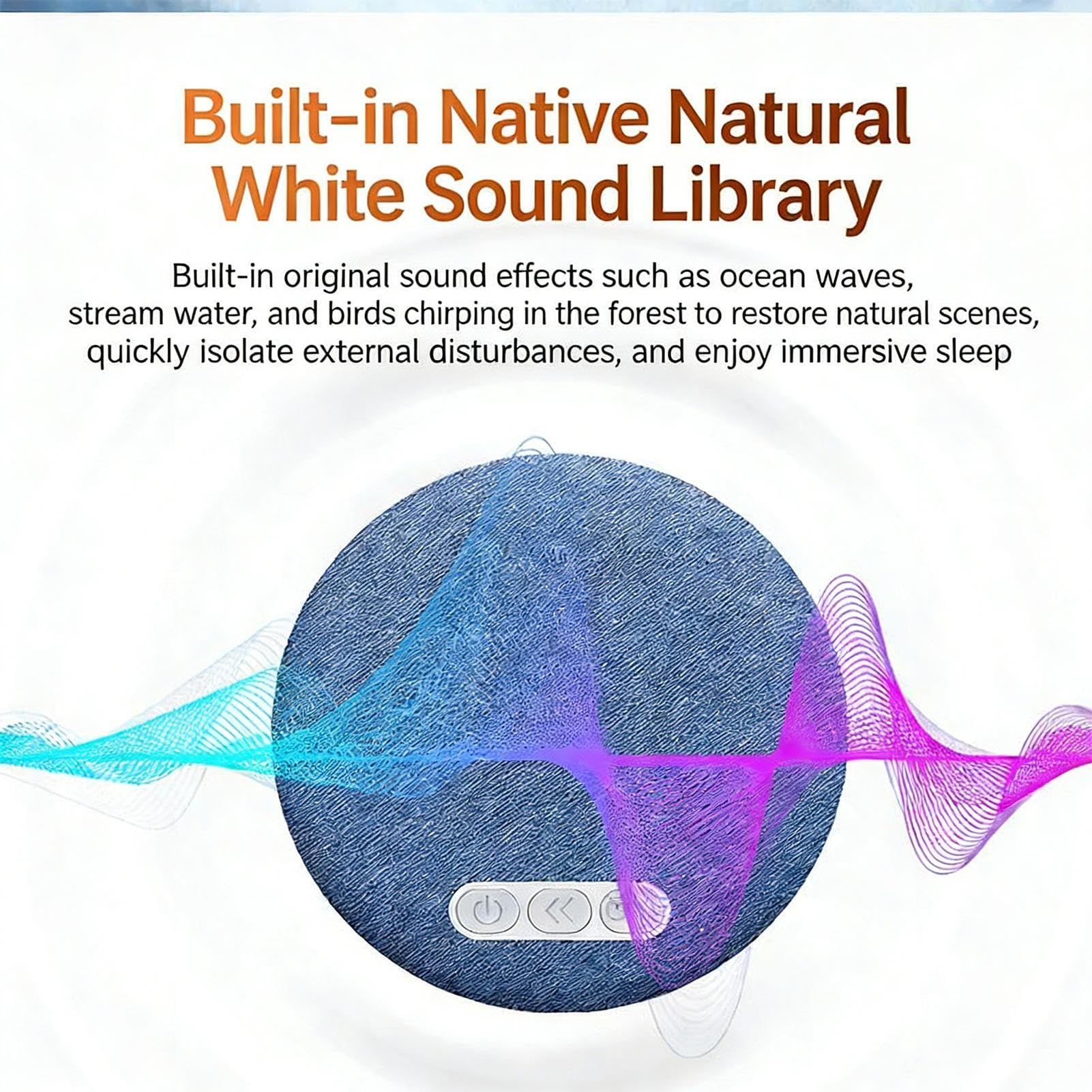 New Ultra Thin Mini Sleeping Bluetooth Speaker White Noise HiFi Stereo Sound Wireless MP3 Music Player Timed Shutdown Audio Player  Portable Wireless Sleep Headphones for Home, Bedroom, Perfect Gift