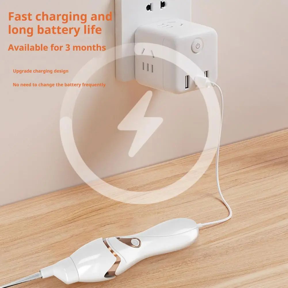 New Electric Ear Wax Remover with Built-in LED Lights Ear Pick Spoon Low Noise USB Charging Spiral Ear Cleaning Tool Sturdy USB Electric Luminous Spoon Set, Ear Cleaning Tool for Adults Kids