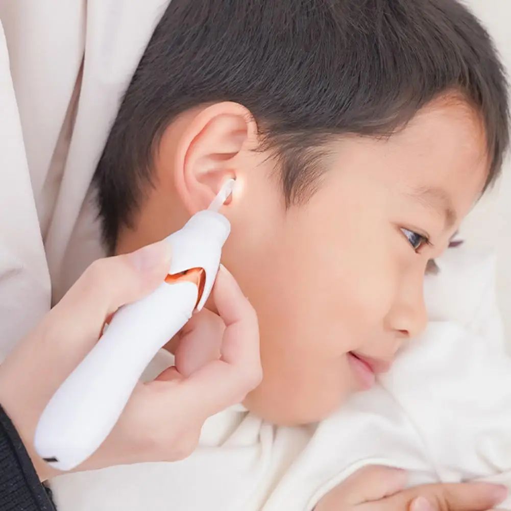 New Electric Ear Wax Remover with Built-in LED Lights Ear Pick Spoon Low Noise USB Charging Spiral Ear Cleaning Tool Sturdy USB Electric Luminous Spoon Set, Ear Cleaning Tool for Adults Kids