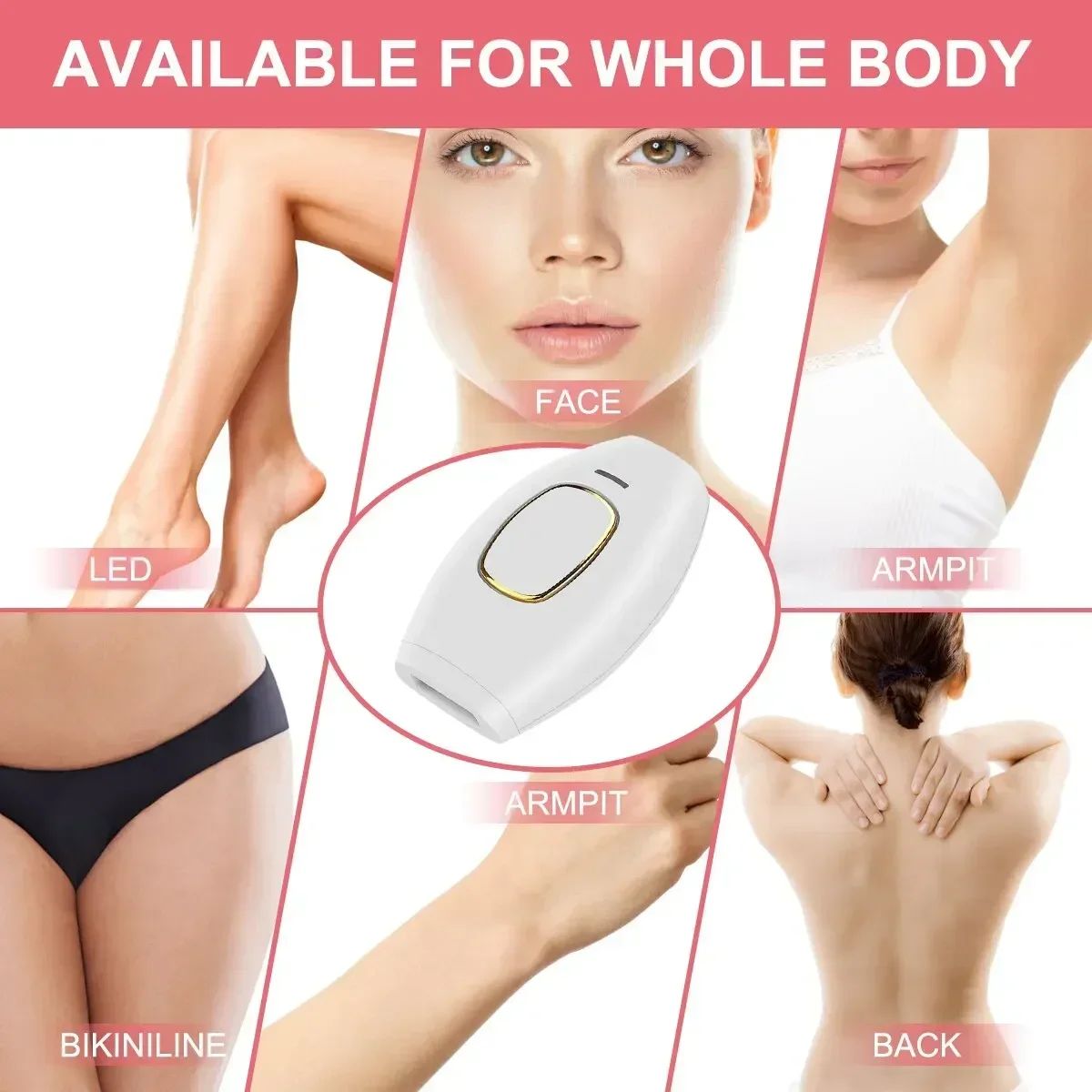 New Permanent IPL Hair Remover Laser Hair Removal for Your Home Portable Mini Laser Hair Removal Device with 500,000 Flashes, 5 Adjustable Energy Levels for Effective on Body, Face, and Bikini Area