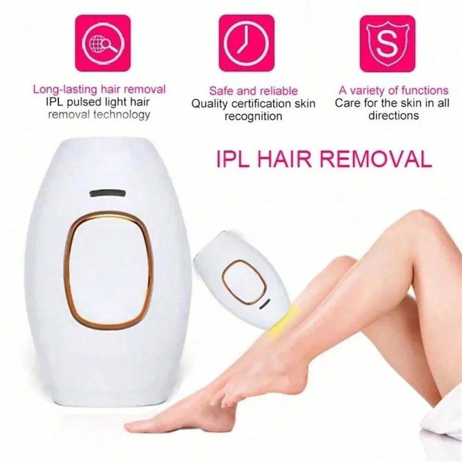 New Permanent IPL Hair Remover Laser Hair Removal for Your Home Portable Mini Laser Hair Removal Device with 500,000 Flashes, 5 Adjustable Energy Levels for Effective on Body, Face, and Bikini Area